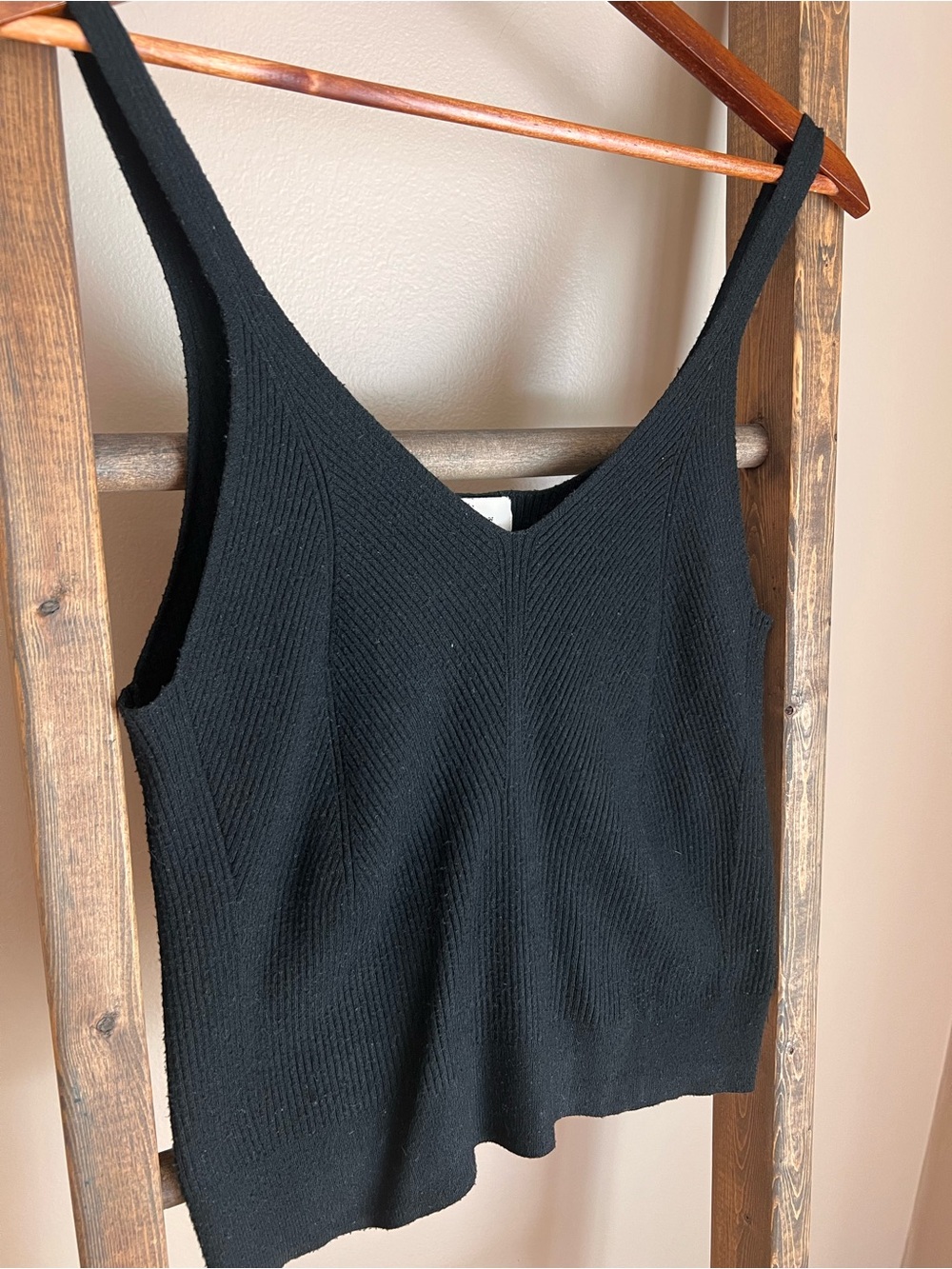 a new day Black Ribbed V-Neck Tank - Picture 2 of 6